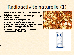 Radioactivité naturelle (1)